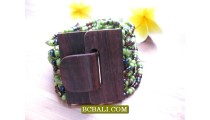 Multi Color Bracelets Buckle Wood Bali